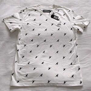 KANGOL All Over Print Off White Combo T-Shirt Size Small